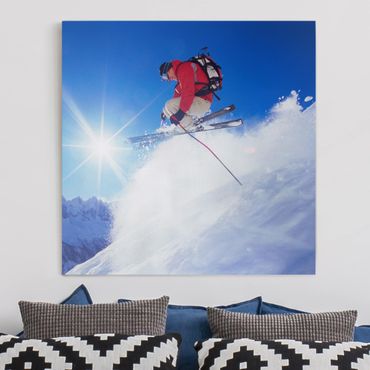 Obraz na płótnie - Skok na nartach