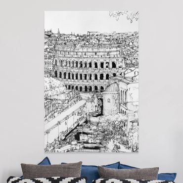 Obraz na płótnie - Studium miasta - Rzym