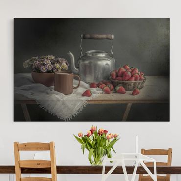 Obraz na płótnie - Nieruchome życie z truskawkami