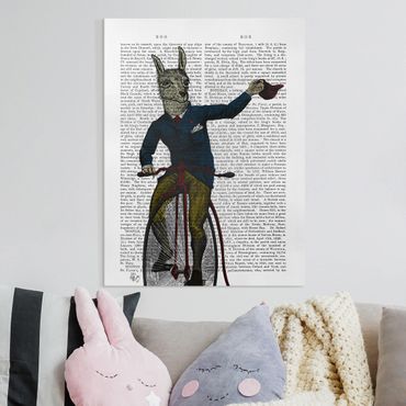 Obraz na płótnie - Czytanie o zwierzętach - Llama na rowerze