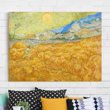 Obraz na płótnie - Vincent van Gogh - Pole kukurydzy z żniwiarzem
