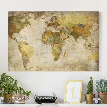 Obraz na płótnie - Mapa świata