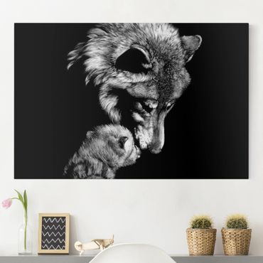 Obraz na płótnie - Wolf przed czarnym