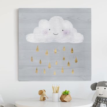 Obraz na płótnie - Chmura z kroplami złotego deszczu