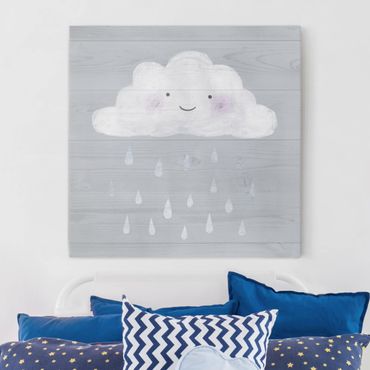 Obraz na płótnie - Chmura z kroplami srebrnego deszczu
