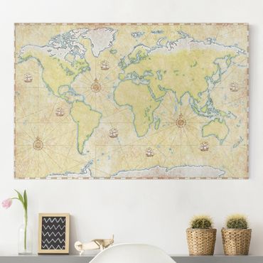 Obraz na płótnie - Mapa świata