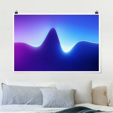 Plakat reprodukcja obrazu - Light Wave On Blue