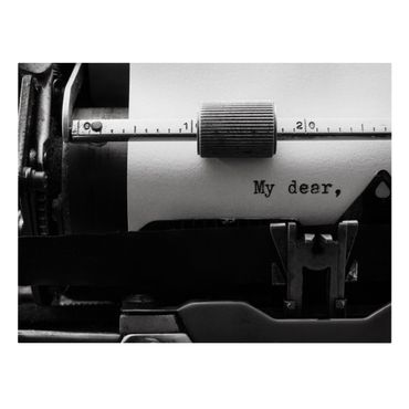 Obraz na płótnie - List miłosny na maszynie do pisania - Format poziomy 4:3
