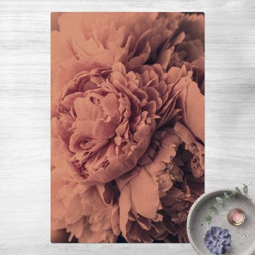 Mata korkowa - Purpurowe kwiaty piwonii