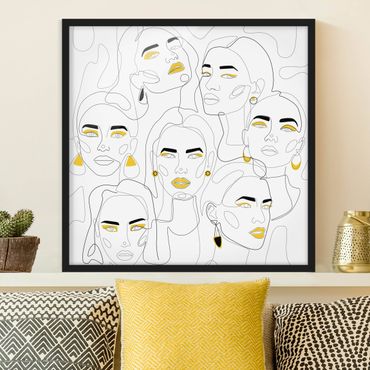 Obraz w ramie - Line Art - Beauty Portraits In Lemon