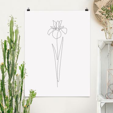 Plakat reprodukcja obrazu - Line Art Flowers - Iris