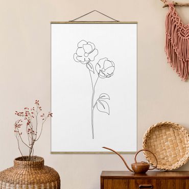 Plakat z wieszakiem - Line Art Flowers - Poppy Flower - Format pionowy 2:3