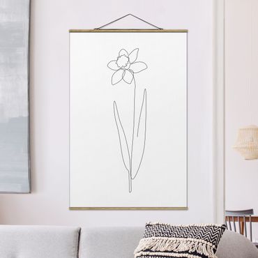 Plakat z wieszakiem - Line Art Flowers - Daffodil - Format pionowy 2:3