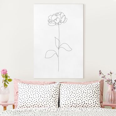 Obraz na płótnie - Line Art Flowers - Peony - Format pionowy 2:3