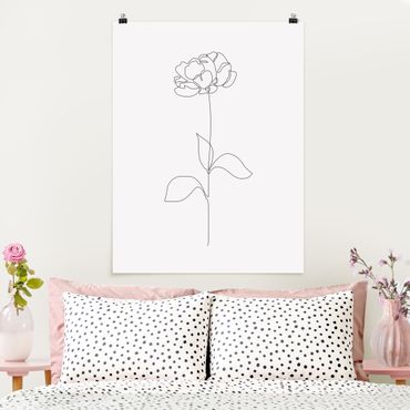 Plakat reprodukcja obrazu - Line Art Flowers - Peony