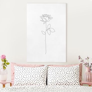 Obraz na płótnie - Line Art Flowers - Rose - Format pionowy 2:3