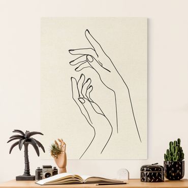 Obraz na naturalnym płótnie - Line Art Ręce plastyka