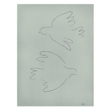 Obraz na płótnie - Line Art Gołębie - Format pionowy 3:4