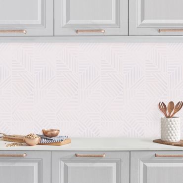 Panel ścienny do kuchni - Wzór linii Gradient w kolorze różowym