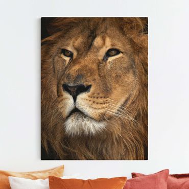 Obraz na naturalnym płótnie - Widok lwa