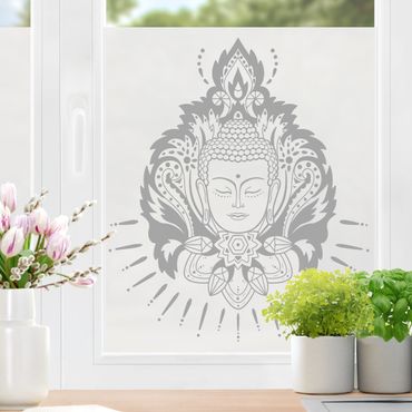 Folia okienna - Lotus with Buddha II