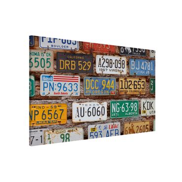 Tablica magnetyczna - Amerykańskie tablice rejestracyjne na drewnie