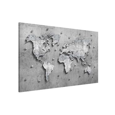 Tablica magnetyczna - Mapa świata z betonu