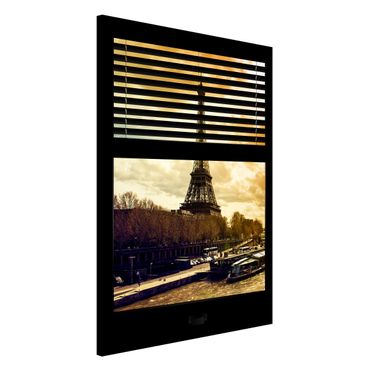 Tablica magnetyczna - Zasłony widokowe na okna - Paryż Wieża Eiffla Zachód słońca
