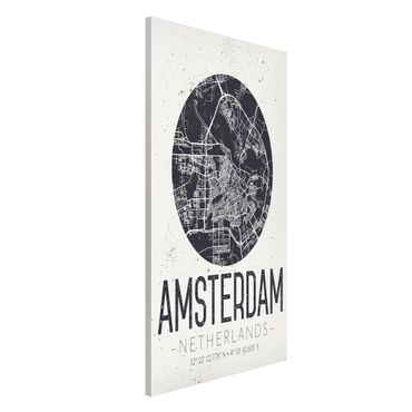 Tablica magnetyczna - Mapa miasta Amsterdam - Retro