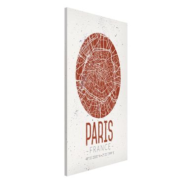Tablica magnetyczna - Mapa miasta Paryż - Retro