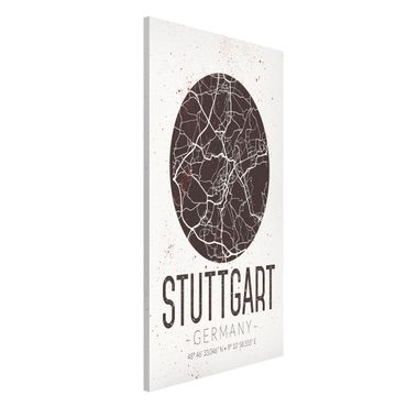 Tablica magnetyczna - Mapa miasta Stuttgart - Retro