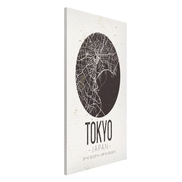 Tablica magnetyczna - Mapa miasta Tokio - Retro