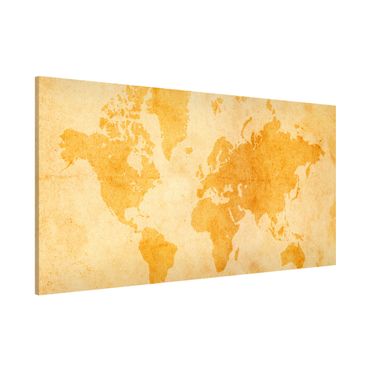 Tablica magnetyczna - Mapa świata w stylu vintage