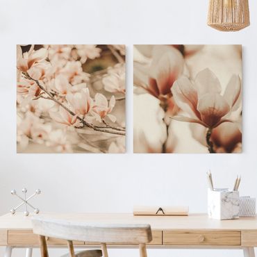 Obraz na płótnie - Zestaw kwiatowy magnolii