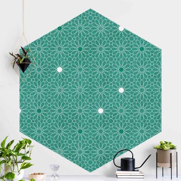 Sześciokątna tapeta samoprzylepna - Wzór w gwiazdy marokańskie