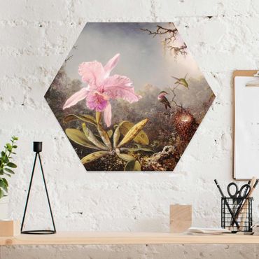 Obraz heksagonalny Forex - Martin Johnson Heade - Orchid And Three Hummingbirds