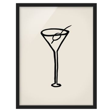 Plakat w ramie - Martini z oliwką