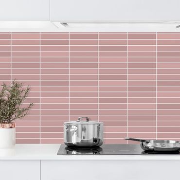 Panel ścienny do kuchni - Metro Tiles - Old Pink