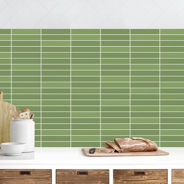Panel ścienny do kuchni - Płytki metro - zielone