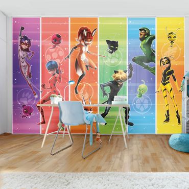 Zasłony panelowe zestaw - Miraculous Rainbow Pattern