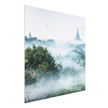 Obraz Forex - Poranna mgła nad dżunglą Bagan