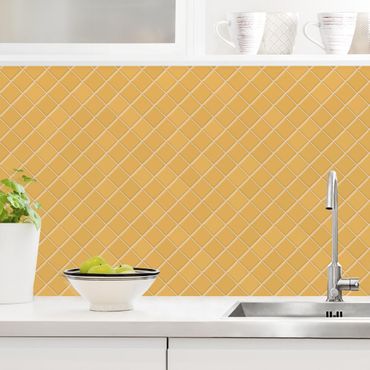 Panel ścienny do kuchni - Płytki mozaikowe - pomarańczowe