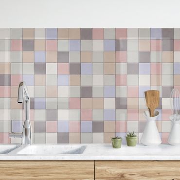 Panel ścienny do kuchni - Płytki mozaikowe - Shabby Coloured