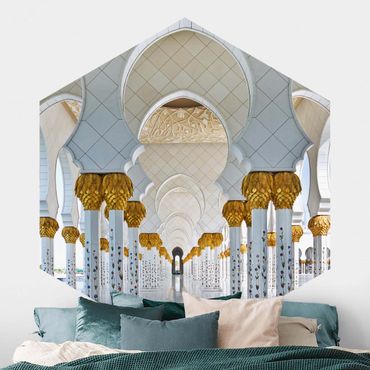 Sześciokątna tapeta samoprzylepna - Meczet w Abu Dhabi