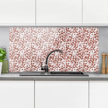 Panel szklany do kuchni - Naturalny wzór Dandelion z kropkami Miedź