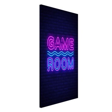 Tablica magnetyczna - Neon Text Game Room - Format pionowy 3:4