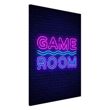 Tablica magnetyczna - Neon Text Game Room - Format pionowy 2:3