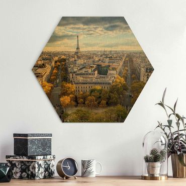 Obraz heksagonalny z Alu-Dibond - Miły dzień w Paryżu