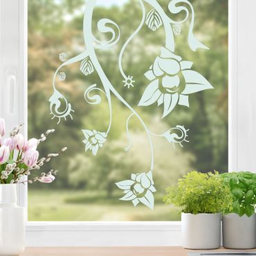 Naklejka na okno - Nr TA41 Kwiaty pozaziemskie