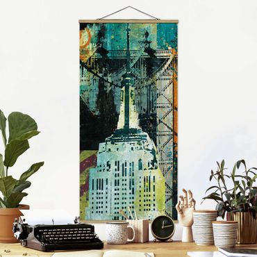 Plakat z wieszakiem - NY Graffiti Empire State Building - Format pionowy 1:2